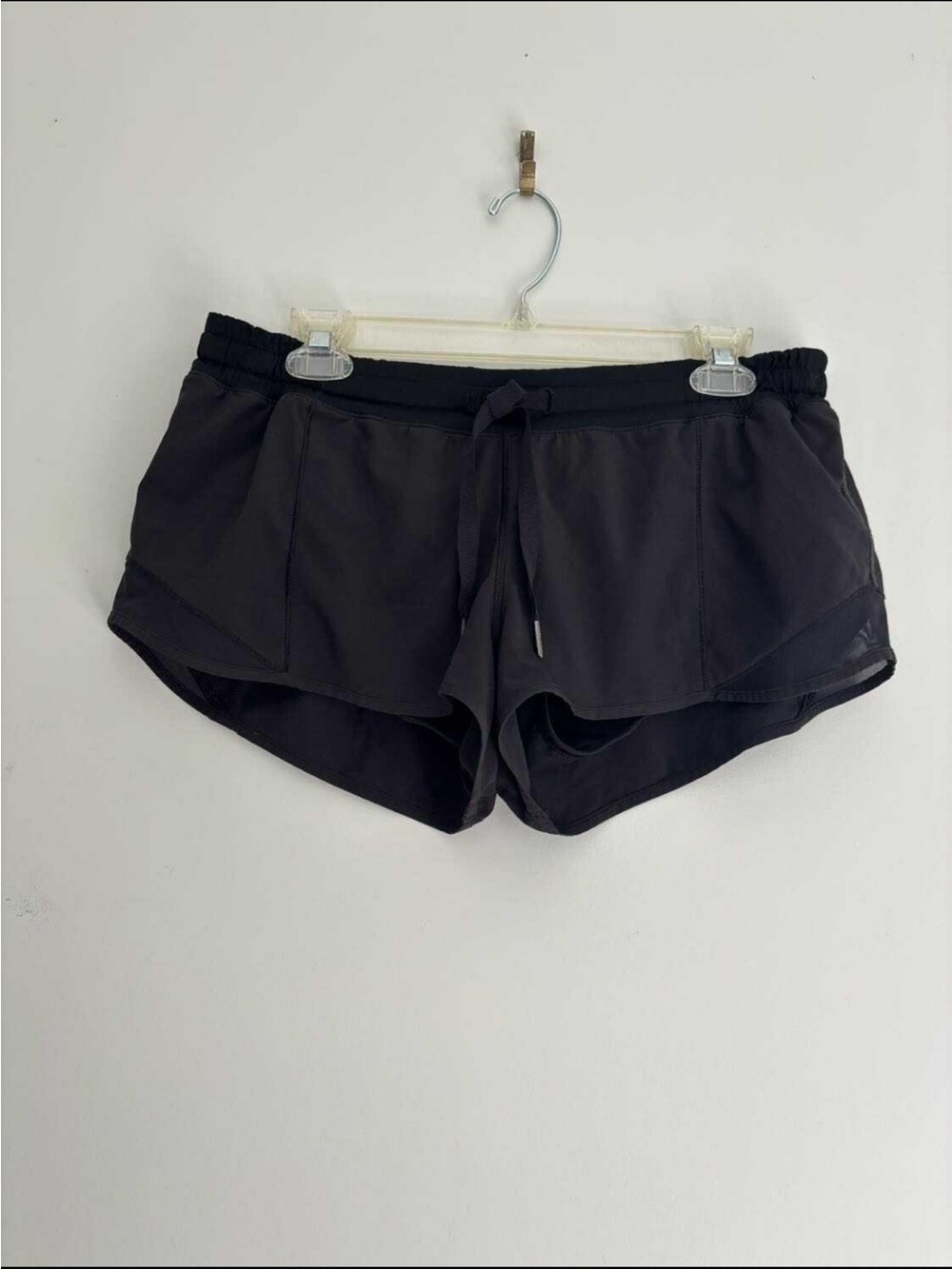 lululemon athletica Black Layered Workout Shorts with Drawstring